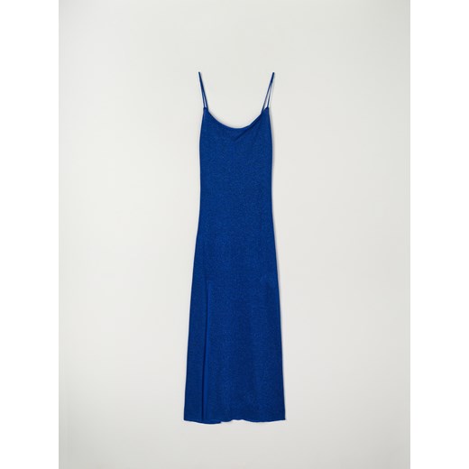 Sinsay - Sukienka midi na ramiączkach - niebieski Sinsay M Sinsay
