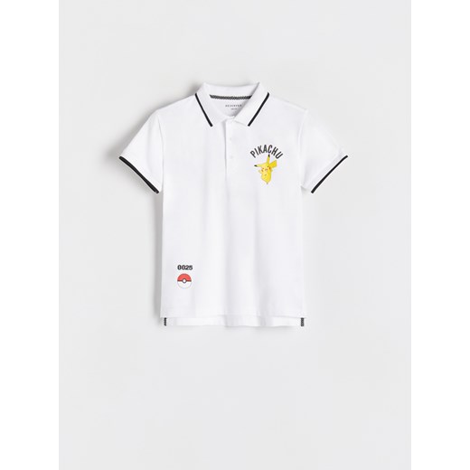 Reserved - T-shirt polo Pokémon - biały ze sklepu Reserved w kategorii T-shirty męskie - zdjęcie 162118692