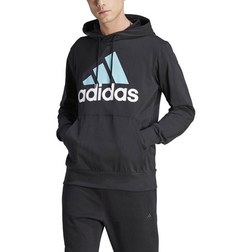Bluza męska Adidas czarna z napisem na jesień bawełniana 