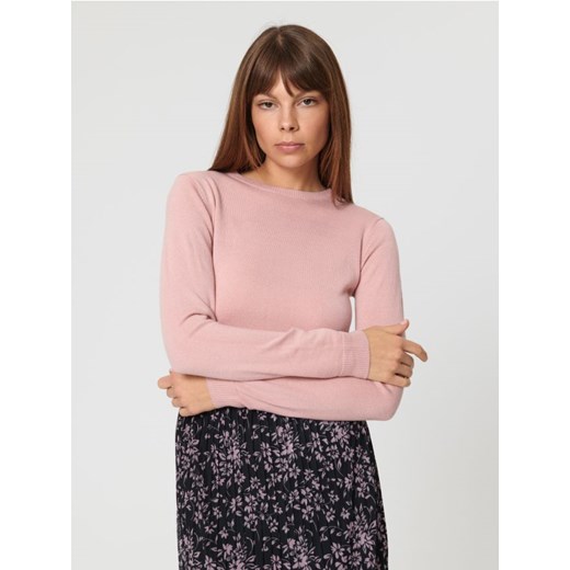 Sinsay - Sweter z miękkiej dzianiny - różowy ze sklepu Sinsay w kategorii Swetry damskie - zdjęcie 162123781