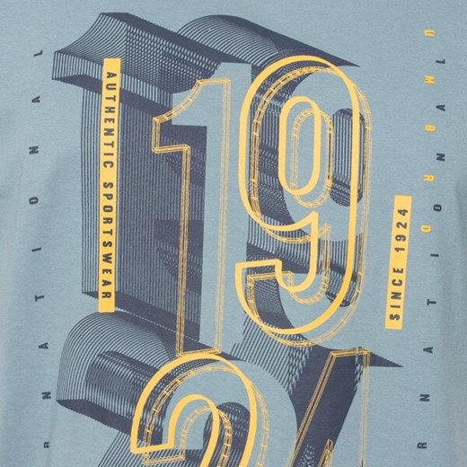 Umbro t-shirt męski młodzieżowy z nadrukami niebieski z krótkim rękawem 