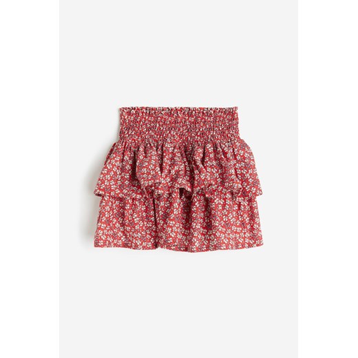 H & M - Falbaniasta spódnica z bawełny - Czerwony H & M 92 (1½-2Y) H&M