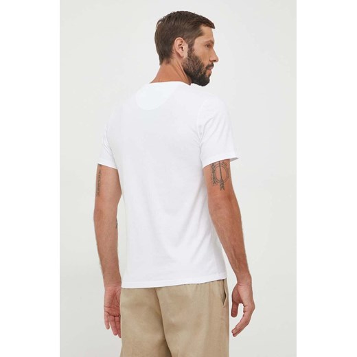 T-shirt męski biały Barbour z nadrukami 