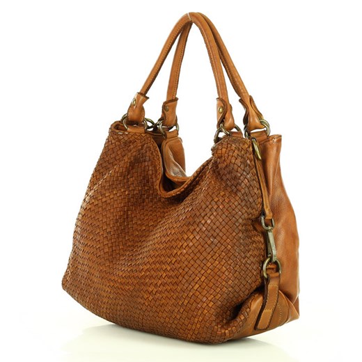 Torebka pleciona damska shopper z naturalnej skóry timeless leather bag - MARCO uniwersalny wyprzedaż Verostilo
