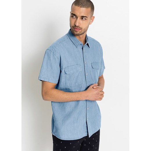 Koszula dżinsowa z krótkim rękawem z bawełny organicznej, Loose Fit 45/46 (XXL) bonprix