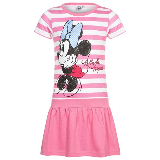 Disney MINNIE MOUSE Sukienka z dżerseju pink/white zalando rozowy abstrakcyjne wzory