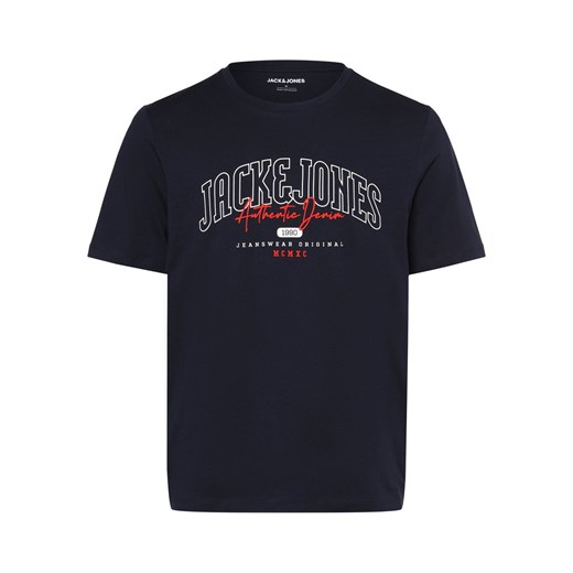 Jack & Jones T-shirt męski Mężczyźni Bawełna granatowy nadruk ze sklepu vangraaf w kategorii T-shirty męskie - zdjęcie 162196822