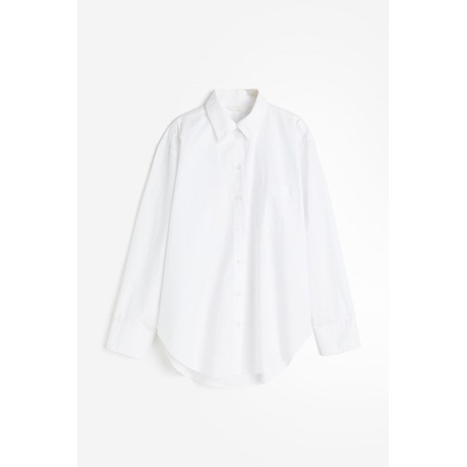 H & M - Popelinowa koszula oversize - Biały H & M S H&M
