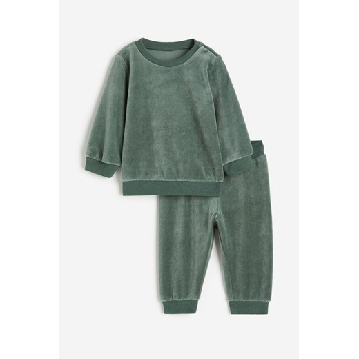 H & M - Welurowy komplet 2-czesciowy - Zielony H & M Dostępne inne rozmiary H&M