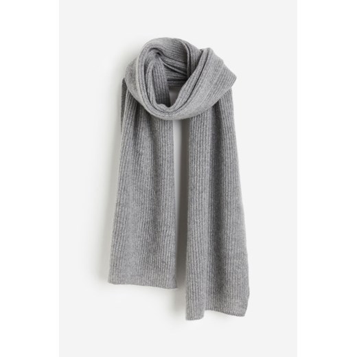 H & M - Kaszmirowy szalik w prażki - Szary H & M 180x30 H&M