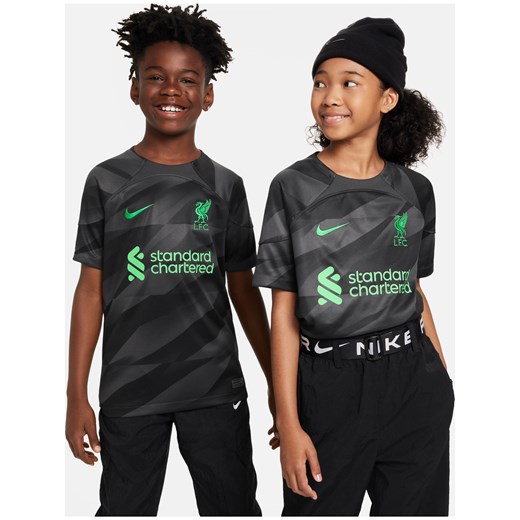 Koszulka piłkarska z krótkim rękawem dla dużych dzieci Nike Dri-FIT Liverpool F.C. Stadium Goalkeeper 2023/24 - Szary ze sklepu Nike poland w kategorii T-shirty chłopięce - zdjęcie 162200842