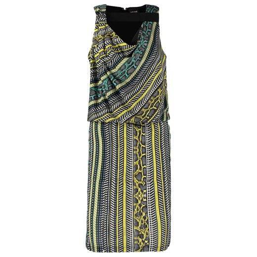 Just Cavalli Sukienka koktajlowa türkis, weiss, gelb zalando szary abstrakcyjne wzory