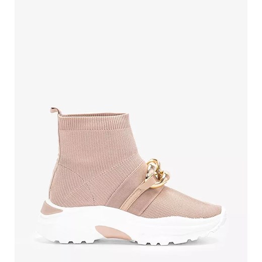 Brązowe sneakersy z łańcuchem Taryn ze sklepu gemre w kategorii Buty sportowe damskie - zdjęcie 162208632