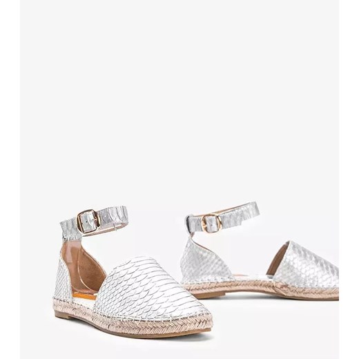 Srebrne espadryle w motywie skóry węża Jordan Gemre 40 promocyjna cena gemre