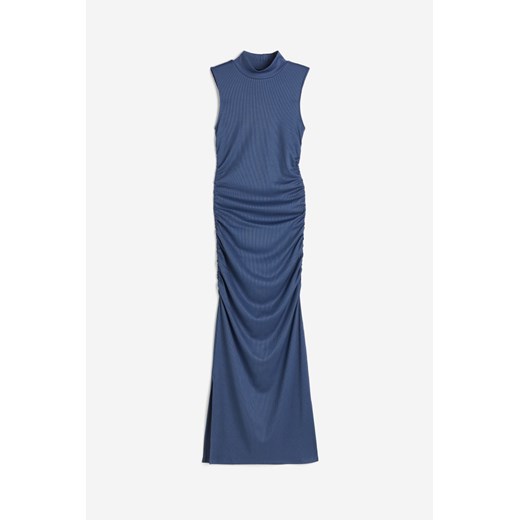 H & M - Marszczona sukienka bodycon - Niebieski H & M M H&M