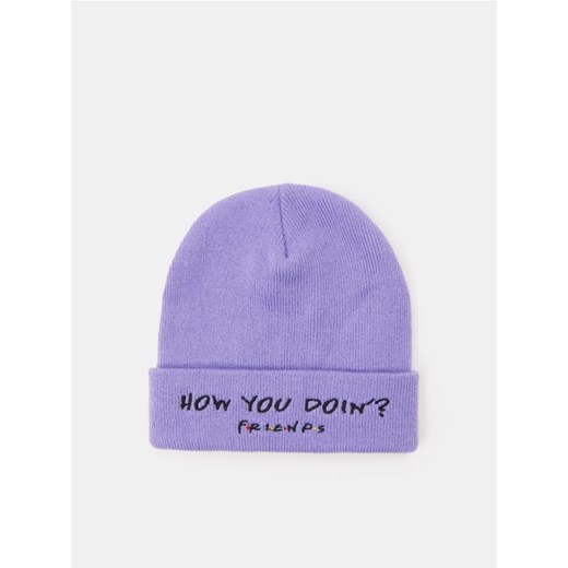 Sinsay - Czapka beanie Friends - fioletowy Sinsay Jeden rozmiar Sinsay