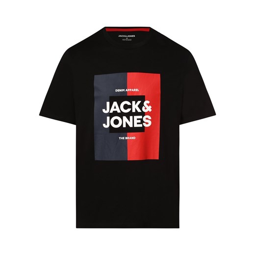 Jack & Jones T-shirt męski Mężczyźni Bawełna czarny nadruk ze sklepu vangraaf w kategorii T-shirty męskie - zdjęcie 162272384