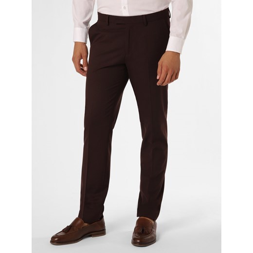 Finshley & Harding Męskie spodnie od garnituru modułowego Mężczyźni Slim Fit bakłażanowy jednolity - id: 643468-0005-00540 - marki Finshley & Harding - 162272490 Finshley & Harding Męskie spodnie od garnituru modułowego Mężczyźni Slim Fit bakłażanowy jednolity ze sklepu vangraaf w kategorii Spodnie męskie - zdjęcie 162272490