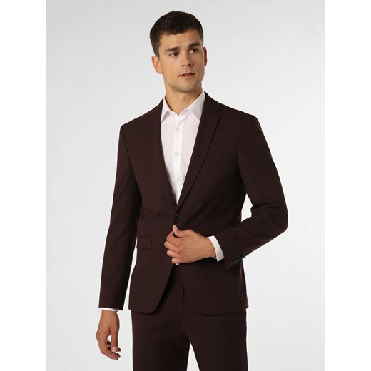 Finshley & Harding Męska marynarka od garnituru modułowego Mężczyźni Slim Fit bordowy jednolity ze sklepu vangraaf w kategorii Marynarki męskie - zdjęcie 162272493
