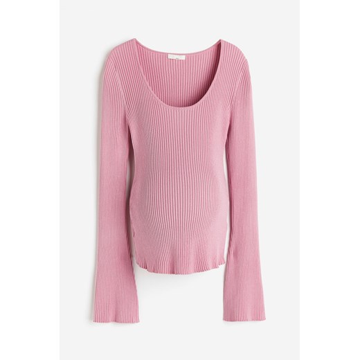 H & M - MAMA Top z dzianiny w prążki - Różowy H & M S H&M