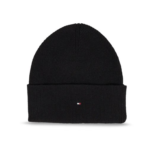 Tommy Hilfiger Czapka Essential Flag Beanie AW0AW15309 Czarny Tommy Hilfiger uniwersalny MODIVO