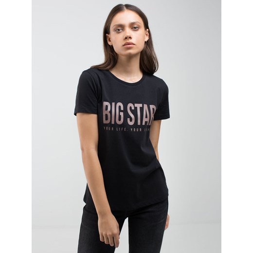 Koszulka damska z nadrukiem czarna Brigida 906 ze sklepu Big Star w kategorii Bluzki damskie - zdjęcie 162290864