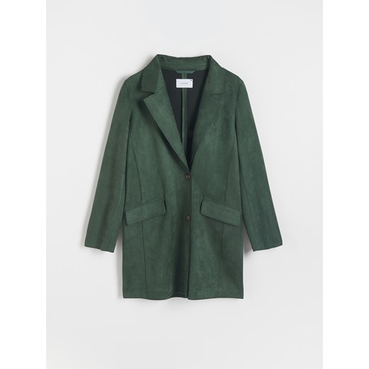 Reserved - Jednorzędowy płaszcz - Zielony Reserved S Reserved