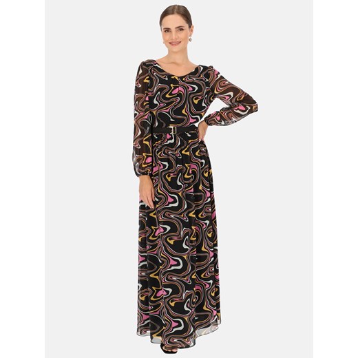 Kolorowa sukienka maxi z gumką w pasie L'AF Latika ze sklepu Eye For Fashion w kategorii Sukienki - zdjęcie 162308224
