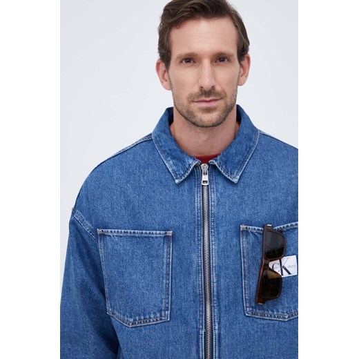 Calvin Klein Jeans kurtka jeansowa męska kolor niebieski przejściowa oversize L ANSWEAR.com