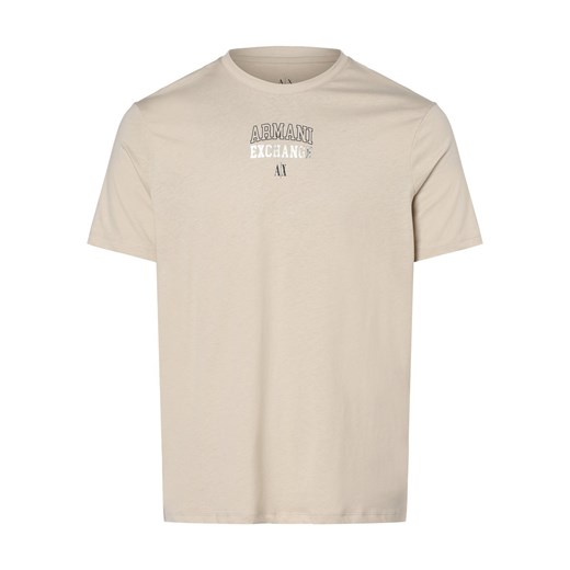 Armani Exchange T-shirt męski Mężczyźni Bawełna écru jednolity ze sklepu vangraaf w kategorii T-shirty męskie - zdjęcie 162309452