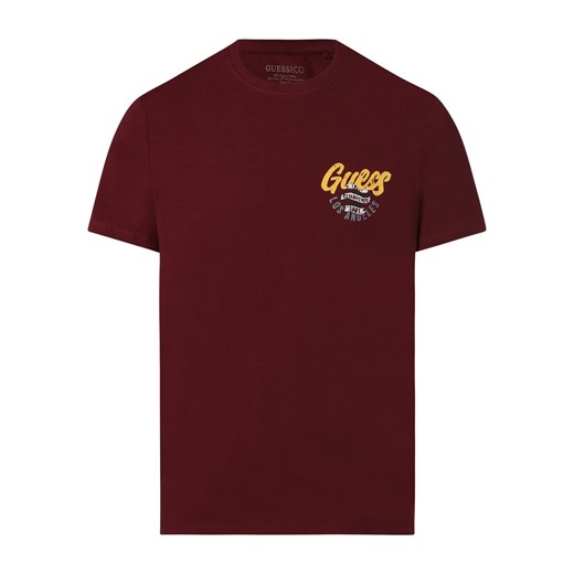 GUESS T-shirt męski Mężczyźni Bawełna bakłażanowy nadruk ze sklepu vangraaf w kategorii T-shirty męskie - zdjęcie 162309472