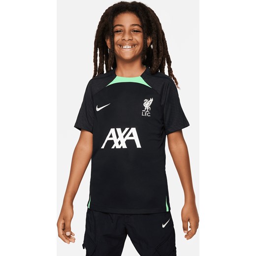 Koszulka piłkarska z dzianiny dla dużych dzieci Nike Dri-FIT Liverpool F.C. Strike - Czerń ze sklepu Nike poland w kategorii T-shirty chłopięce - zdjęcie 162312120