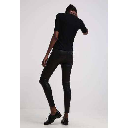 SET Spodnie skórzane black zalando czarny bez wzorów/nadruków