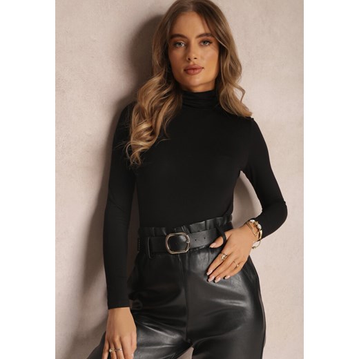 Czarna Bluzka z Golfem Honnei ze sklepu Renee odzież w kategorii Swetry damskie - zdjęcie 162318212