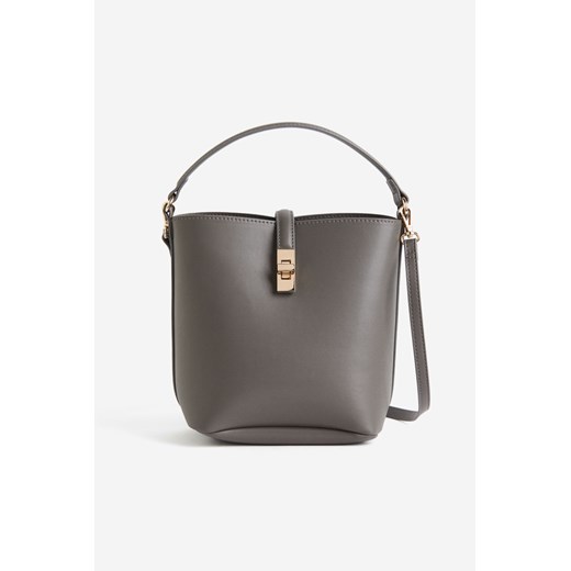 Shopper bag H & M elegancka szara bez dodatków matowa na ramię duża