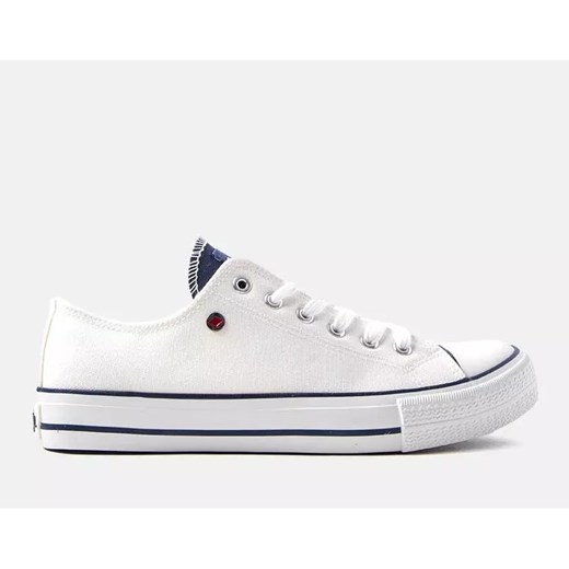 Białe materiałowe trampki Lee Cooper LCW-22-31-0931M Lee Cooper 43 ButyModne.pl