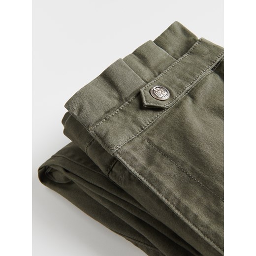 Reserved - Spodnie z ozdobnymi guzikami - Khaki Reserved M Reserved