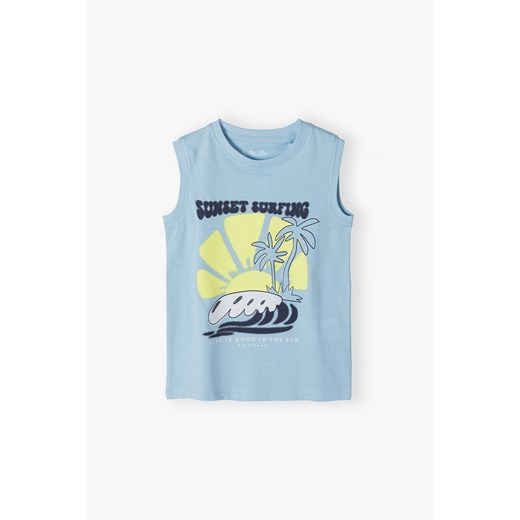 Niebieska koszulka bez rękawów dla chłopca z bawełny ze sklepu 5.10.15 w kategorii T-shirty chłopięce - zdjęcie 162348871