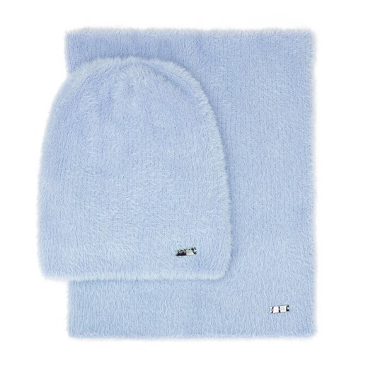 Damski komplet zimowy z miękkiej dzianiny jasny niebieski ze sklepu WITTCHEN w kategorii Komplety czapka i szalik damskie - zdjęcie 162356110