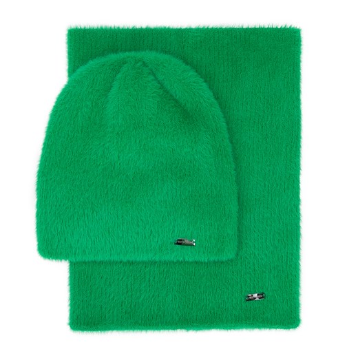 Damski komplet zimowy z miękkiej dzianiny zielony ze sklepu WITTCHEN w kategorii Komplety czapka i szalik damskie - zdjęcie 162356113