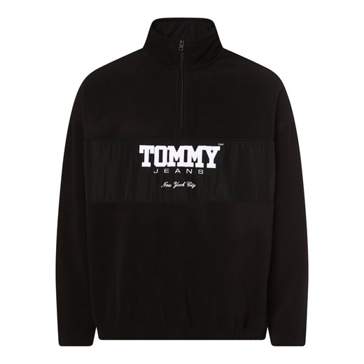 Tommy Jeans Męska bluza nierozpinana Mężczyźni Sztuczne włókno czarny jednolity Tommy Jeans XXL vangraaf promocja