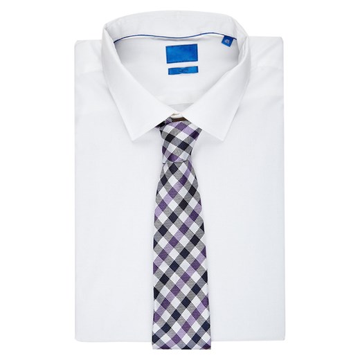 Tommy Hilfiger Tailored Krawat purple zalando bialy kratka