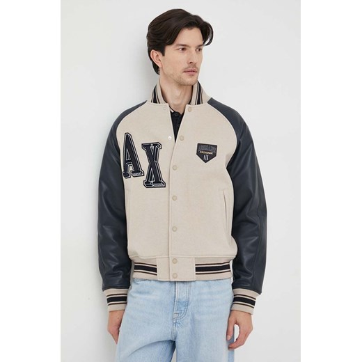 Armani Exchange kurtka bomber z domieszką wełny przejściowa Armani Exchange S ANSWEAR.com