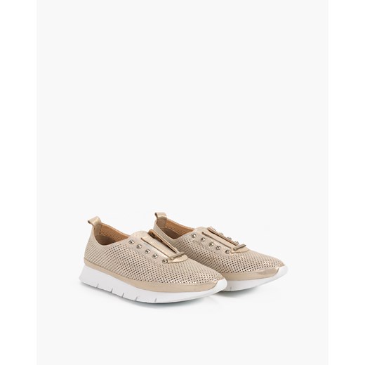 złote sneakersy skórzane ażurowe 108-399-148 Kulig 36 KULIG