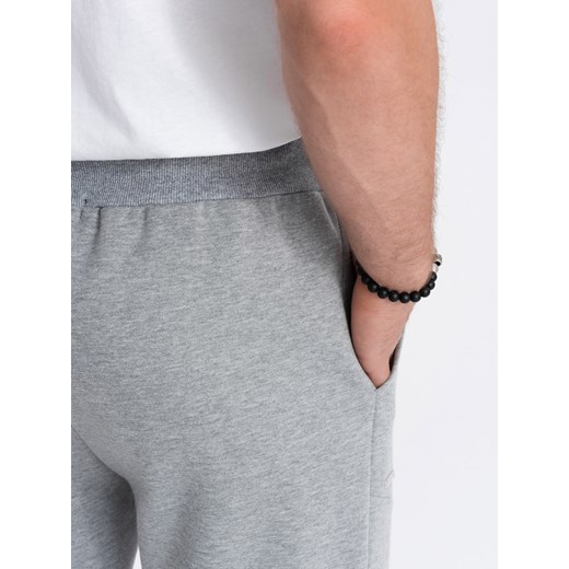 Spodnie męskie dresowe joggery - szary melanż V3 OM-PASK-22FW-008 ze sklepu ombre w kategorii Spodnie męskie - zdjęcie 162367233