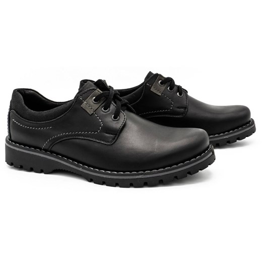 Buty męskie skórzane 879 czarne ze sklepu butyolivier w kategorii Półbuty męskie - zdjęcie 162370301