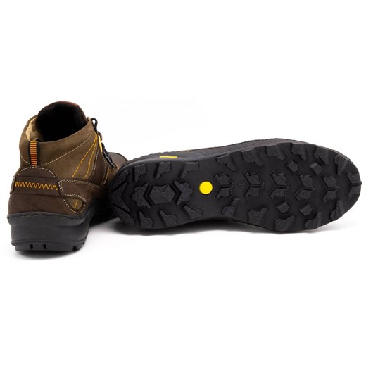 Buty męskie skórzane zimowe 139GT brązowe ze sklepu butyolivier w kategorii Buty zimowe męskie - zdjęcie 162370314