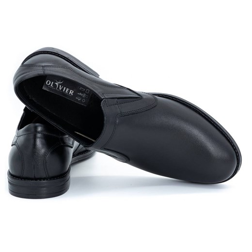 Eleganckie buty męskie skóra 283LU czarne ze sklepu butyolivier w kategorii Półbuty męskie - zdjęcie 162370381