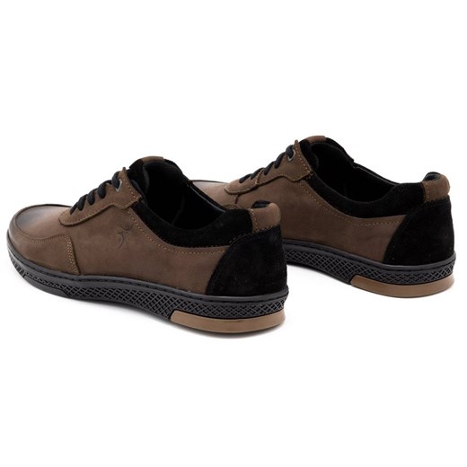 Buty męskie skórzane casual 918K brązowe ze sklepu butyolivier w kategorii Półbuty męskie - zdjęcie 162370403