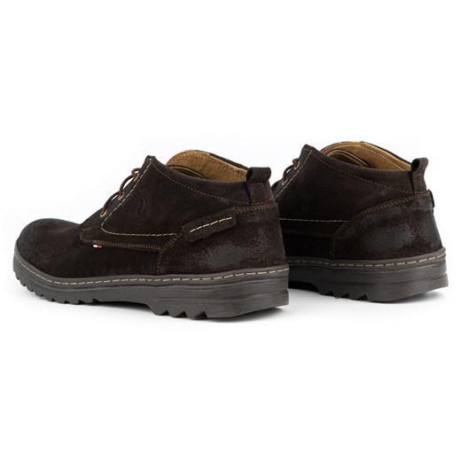 Buty męskie zamszowe casual 234GT brązowe ze sklepu butyolivier w kategorii Półbuty męskie - zdjęcie 162370421